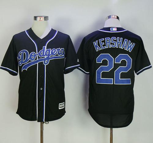 Dodgers #22 Clayton Kershaw Black Fashion Stitched MLB Jersey